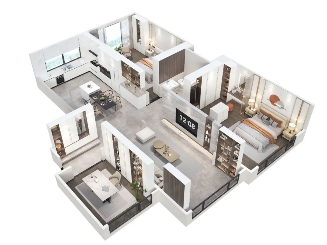 Thiết kế nội thất căn hộ 122㎡ tinh tế sang trọng lột tả chất lượng cuộc sống